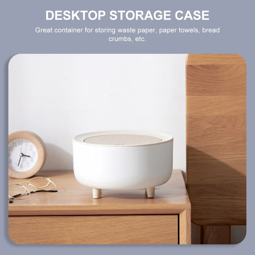 

1pc Desktop Trash Can Mini Waste Bin For Office Home Bedroom Bathroom Small Garbage Cans Household Storage Container