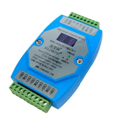 

RS20N-C 8-канальный преобразователь температуры с термистором NTC 10K в модуль сбора данных RS485 MODBUS-RTU с поддержкой PLC