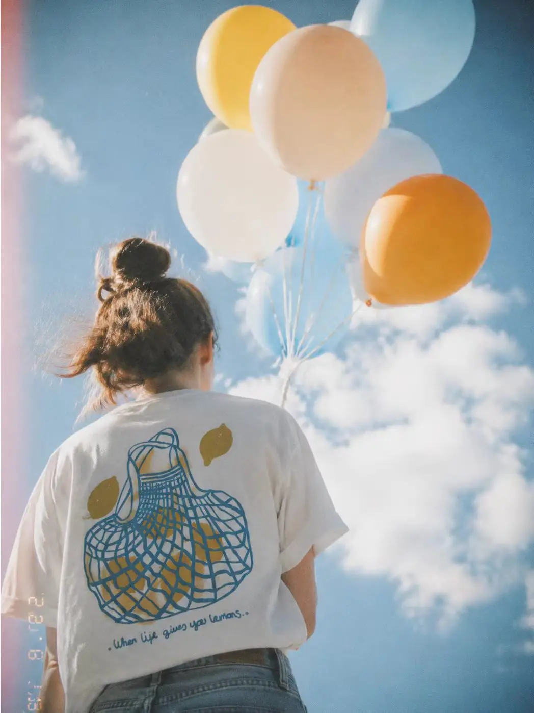 “when Life Gives You Lemons” Lemons Pattern Aesthetic T-shirt Women Printing High Street 100% Cotton Short Sleeve O-neck Tee Top