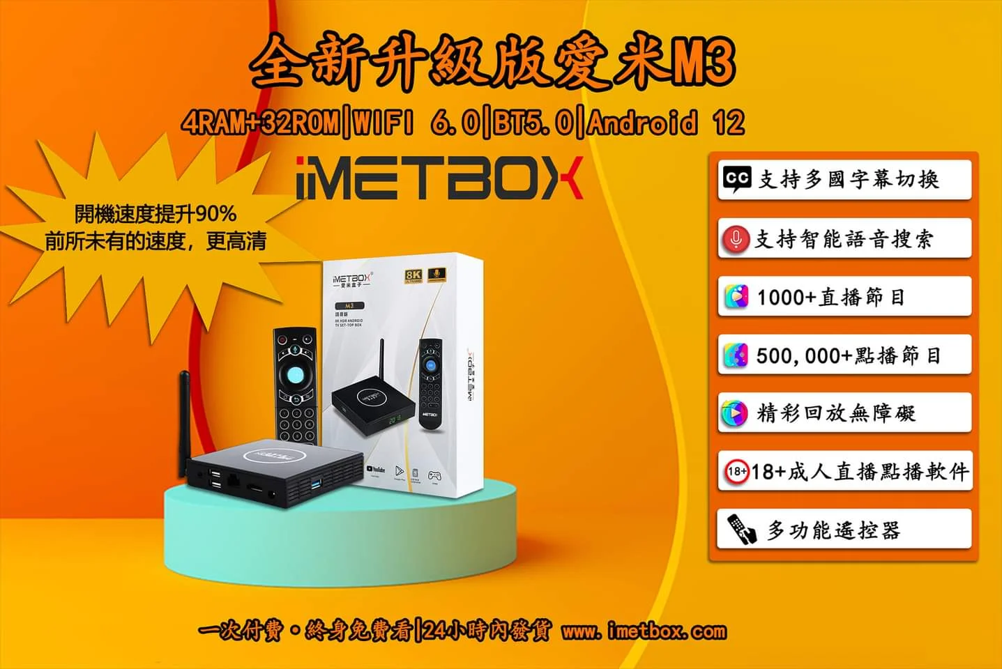 IMETBOX M3 MAX 128GB 8k ultra evpad 10p pro tv box Hot sell in HK Taiwan korea Japan USA Canada SG HK TW PK unlock