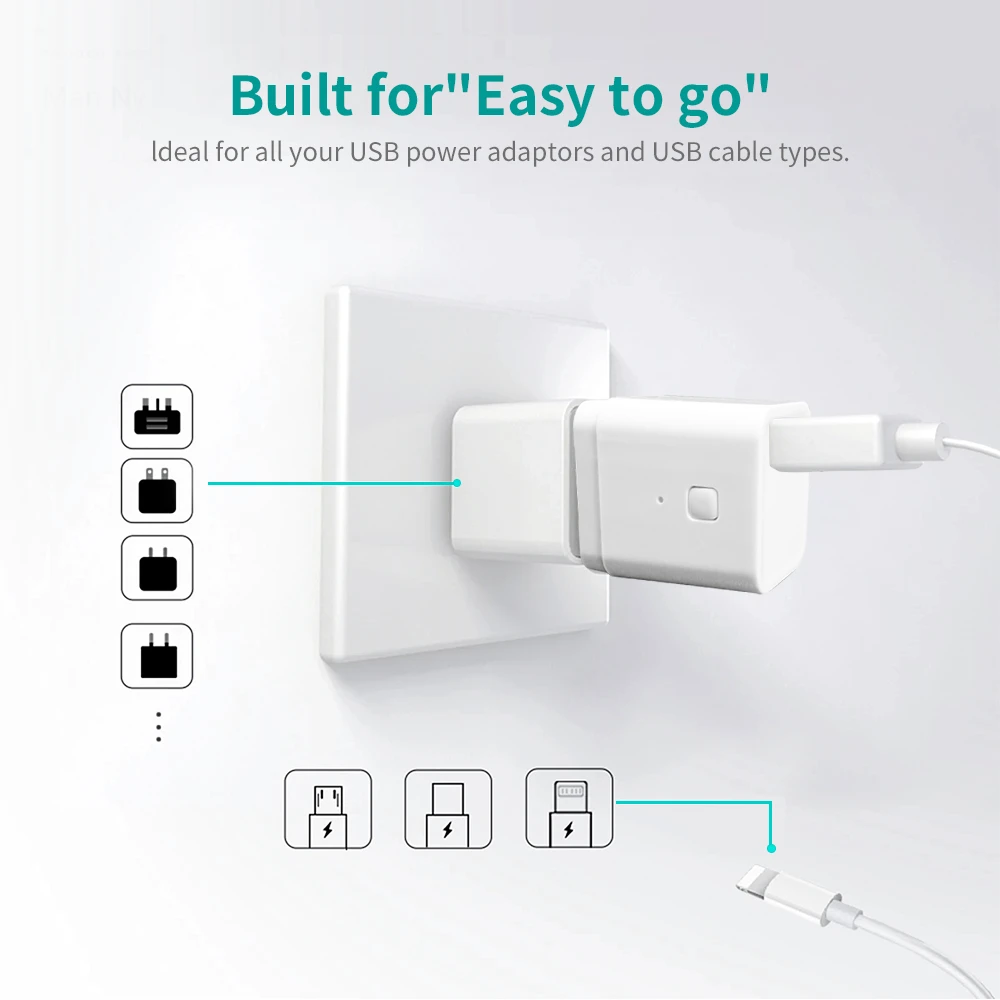 Smart Micro USB Adaptor Switch 5V Tuya Wifi Mini USB Power Adaptor APP Smart Life Control Works with Alexa Google Yandex alice