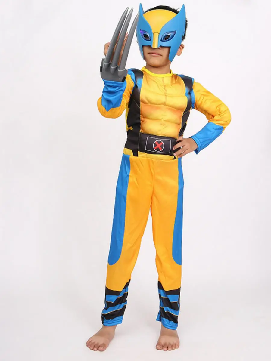 

Росомаха, комбинезон с мышцами для мужчин, сценический костюм, детский день, Хэллоуин, размер для взрослых, материал из полиэстера