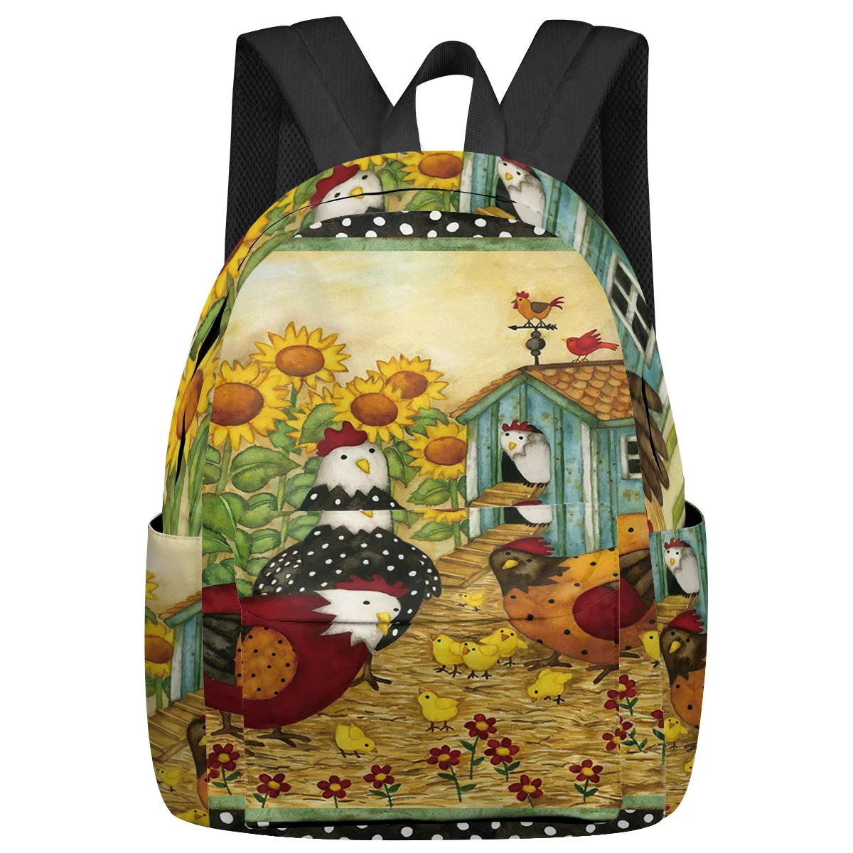 

Chicken Family Cartoon Retro Large Capacity Backpack Men Laptop Bags High School Teen College Girl Student Mochila