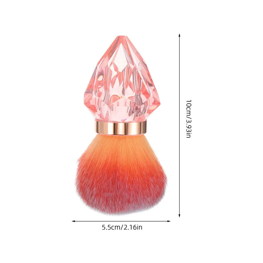 2 Stuks Nail Art Stofborstel Diamantvorm Zachte Grote Kop Roze Nagelreinigingsborstel Draagbare Acryl Uv Gel Poeder Remover