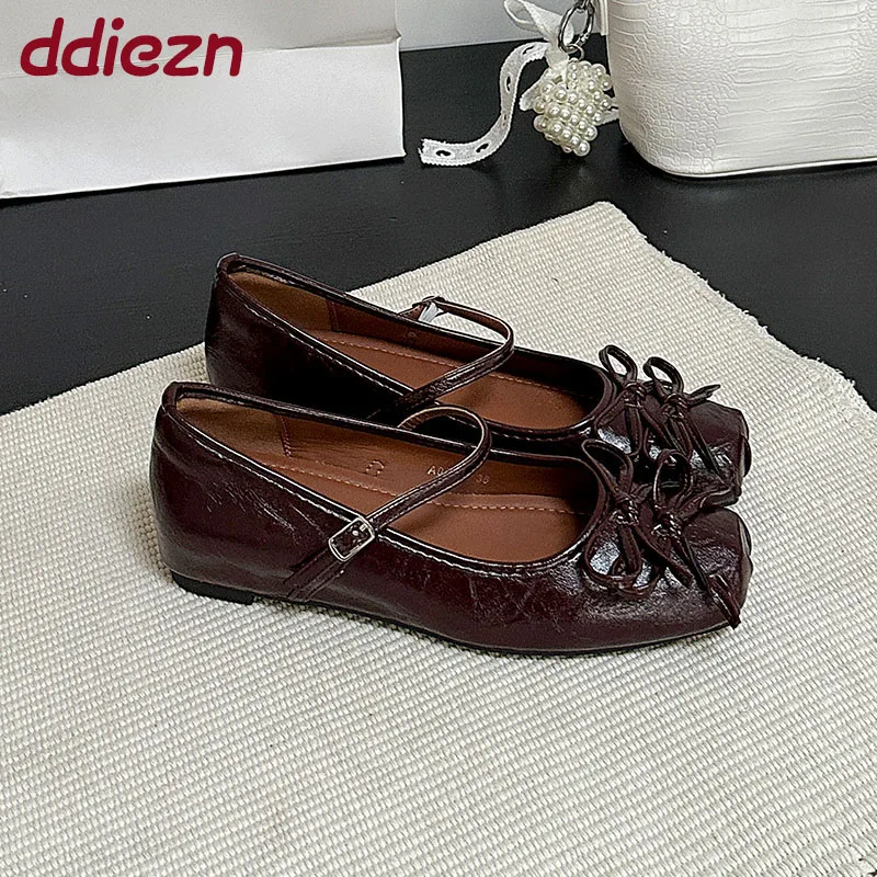 فراشة عقدة الأحذية النساء ماري جينس لوليتا أحذية الإناث الارتفاع زيادة موضة مشبك حزام السيدات الشقق مع الأحذية #2