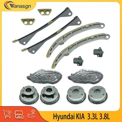 Engine Timing Chain Kit CVVT Gear Fit For Hyundai GENESIS KIA 3.3L 3.8L V6 GAS GDI 3.3 3.8 L T G6DJ G6DF G6DH 2009-2024