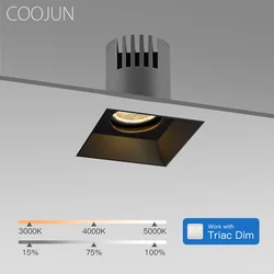 COOJUN Triac Dimmable LED Downlight Borderle Ceiling Lamp Recessed Bold Lamp Anti-glare Spotlight Living Room Indoor Lighting