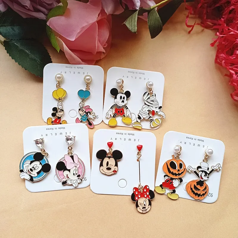 Disney Cartoon Anime Mickey Mouse Ohrringe Legierung Halloween Mode Accessoires Kawaii Ohr stecker Mädchen Schmuck Geburtstags geschenke