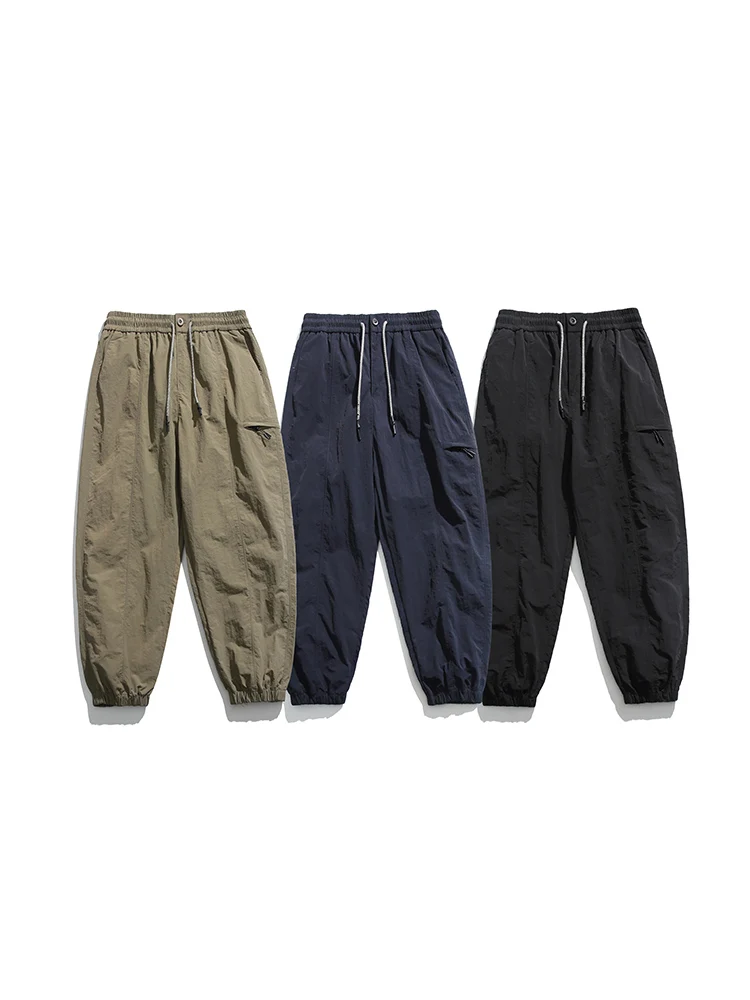 

Ice Silk Casual Sports Pants for Men Qui Dry Thin Sle Summer Long Trousers Youth Faion Loose Fit Straight Leg Pants