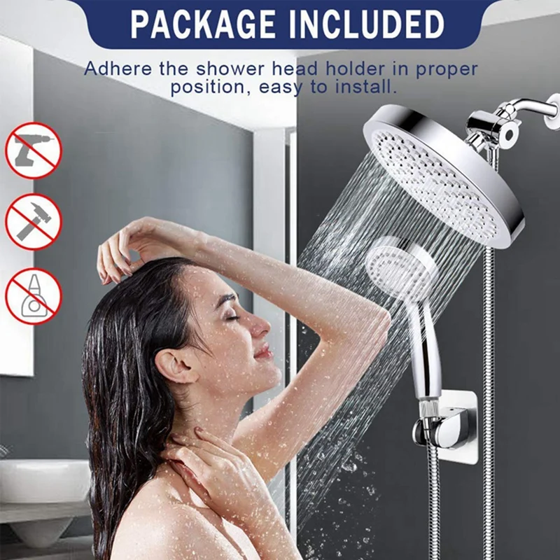 Rain Shower Head With Handheld Spray, High Pressure Shower Heads, 3 Mode Handheld Shower Head With Hose & Holder