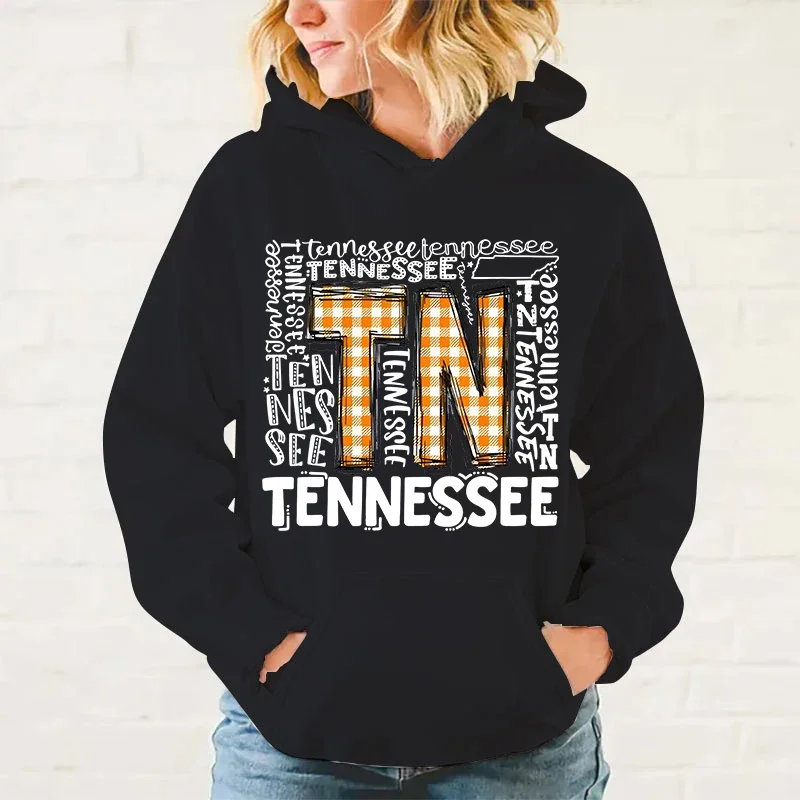 Tennessee Printed Long Sleeve Pullover Hoodies For Women And Men Couple Casual Sweatshirts Autumn Winter Fashion Outerwear Top