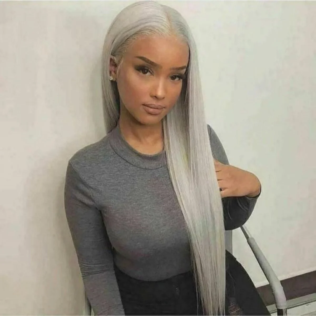 

300 Density Silver Grey Human Hair Wigs 38 42 Inch Bone Straight Hd Lace Frontal Wig 13x6 Brazilian Raw For Cosplay Wig Women