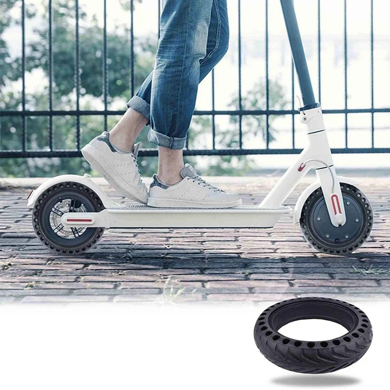 2X Solid Tire For Xiaomi M365 Electric Scooter, 8.5 Inches Shock Absorber Non-Pneumatic Rubber Tyre Wheel With Crowbar