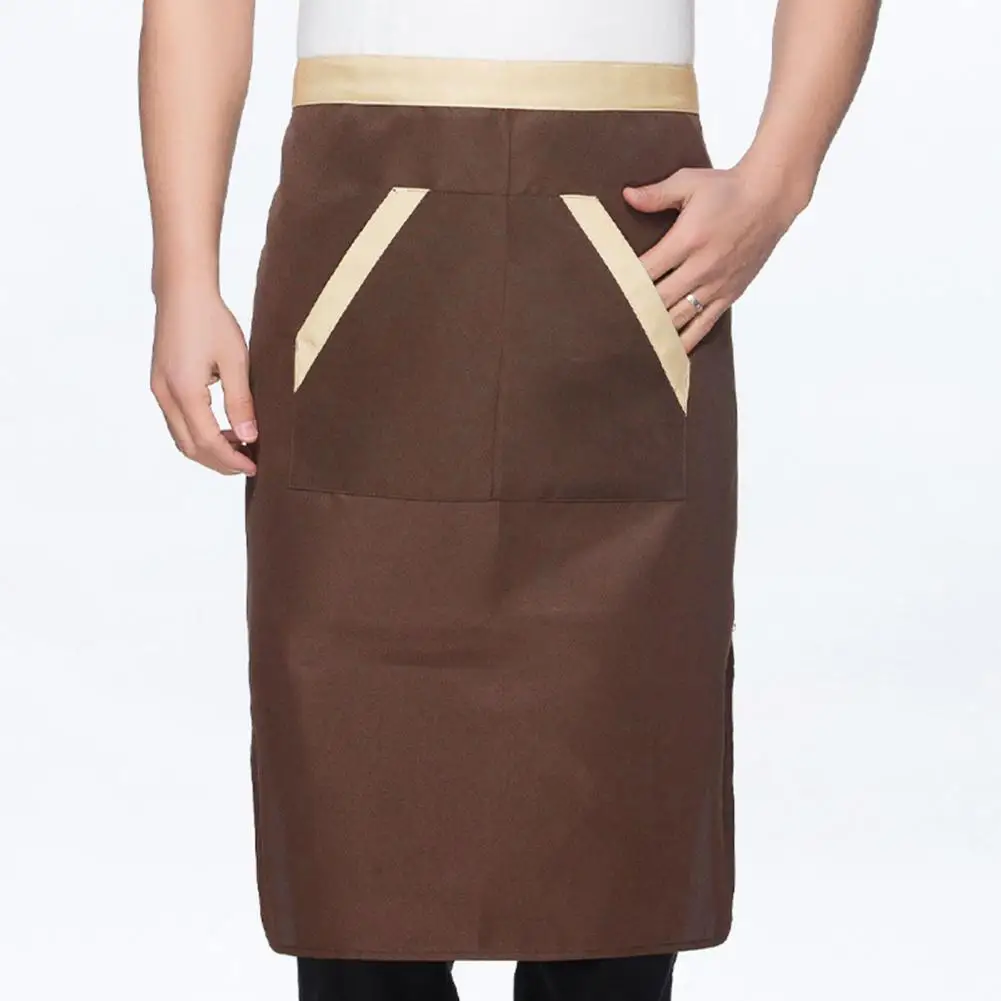 Half Waist Apron Durable Waterproof Chef Apron with Pockets Ideal for Cooking Baking Gardening Professional Tasks Kitchen Work