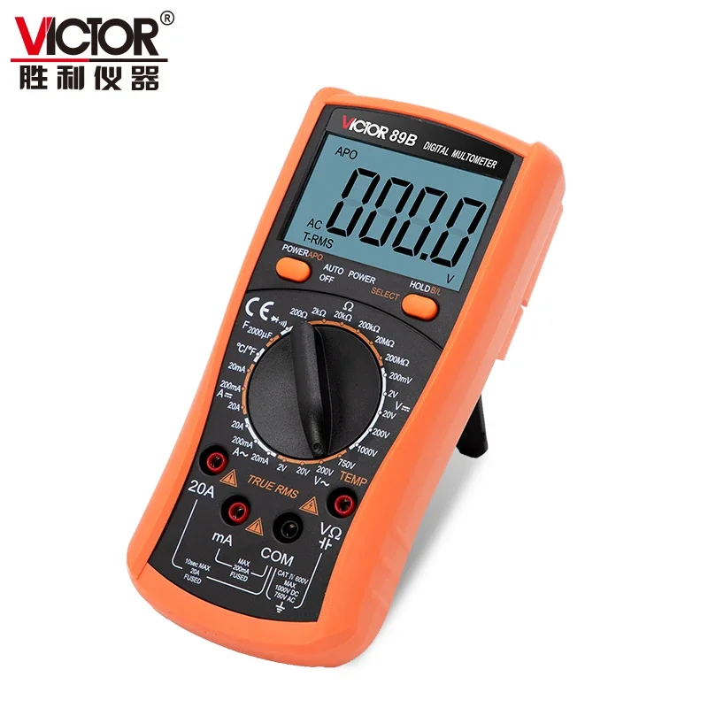 RUOSHUI 89B 1999 Counts Lcd Display Data Hold Digital Multimeter Tester Multimeter Digital Professional with Diode Test AutoOff