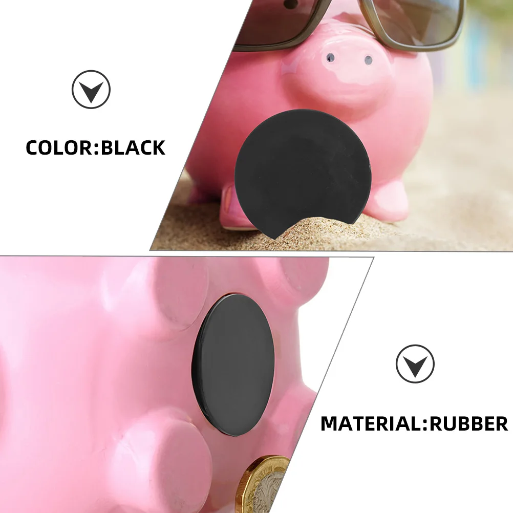 

10Pcs Black Rubber Piggy Bank Plugs Round Stoppers Assorted Sizes Coin Cover Caps