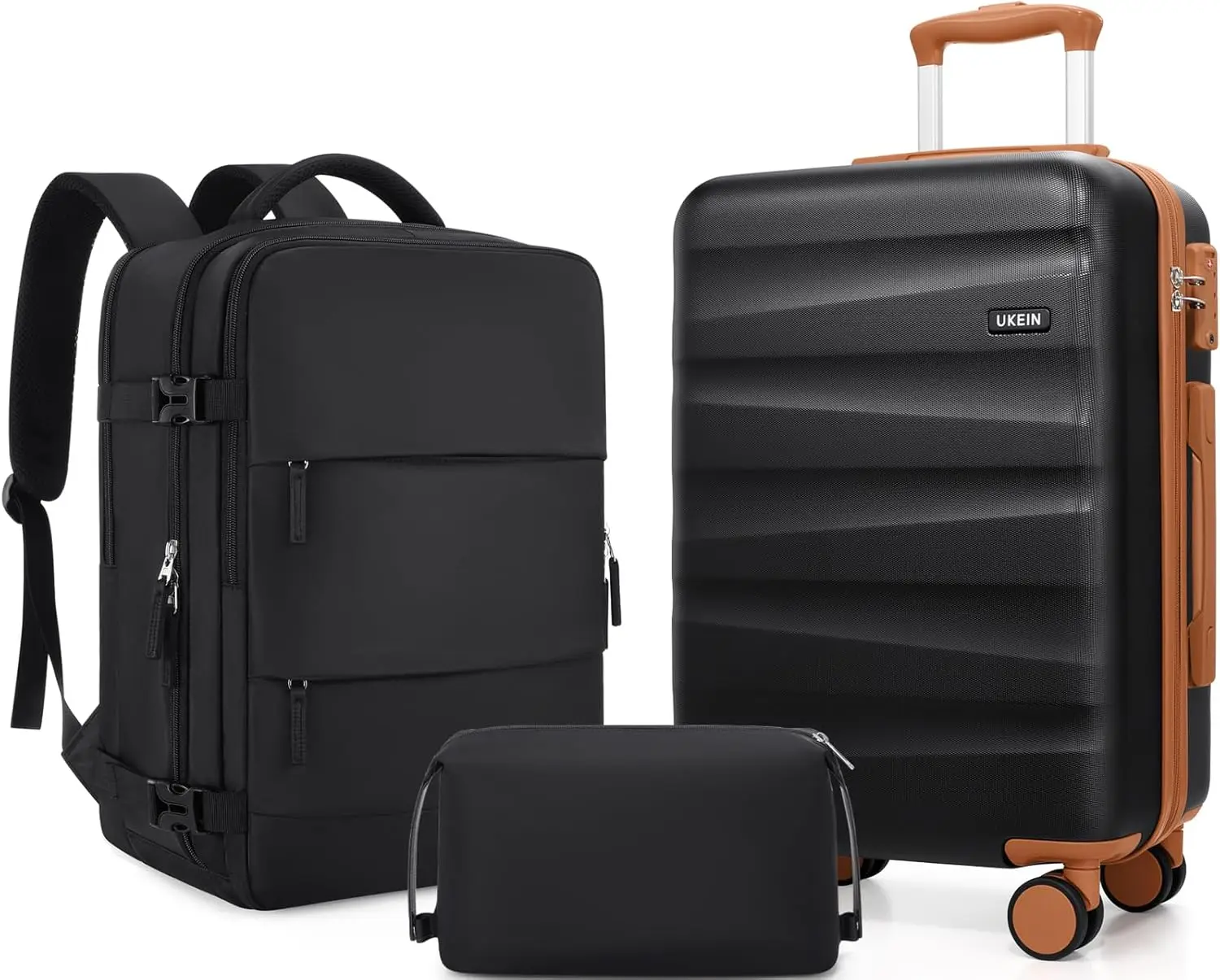 

Hardshell Carry On Luggage Set with Backpack, 20 Inch Suitcase with Spinner Wheels & TSA Lock, 3 Piece Travel Set