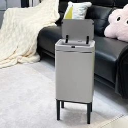 20L Smart Sensor Trash Can Kitchen Bathroom Toilet Stainless Steel Large Capacity Garbage High Foot Wastebasket  with Lid