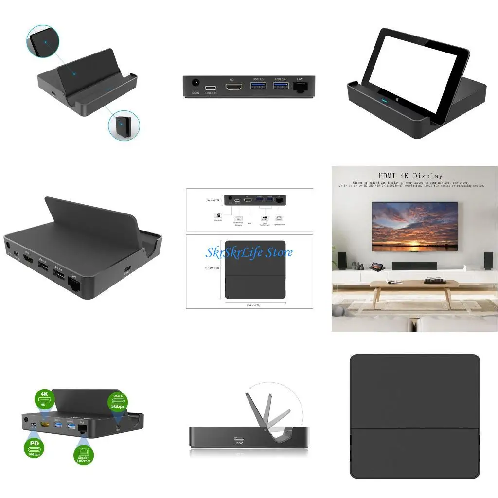 

E65E USB C Docking Station 10 Гбит / с с PD36W Gigabit Ethernet 4K HDMICAMATIBLE