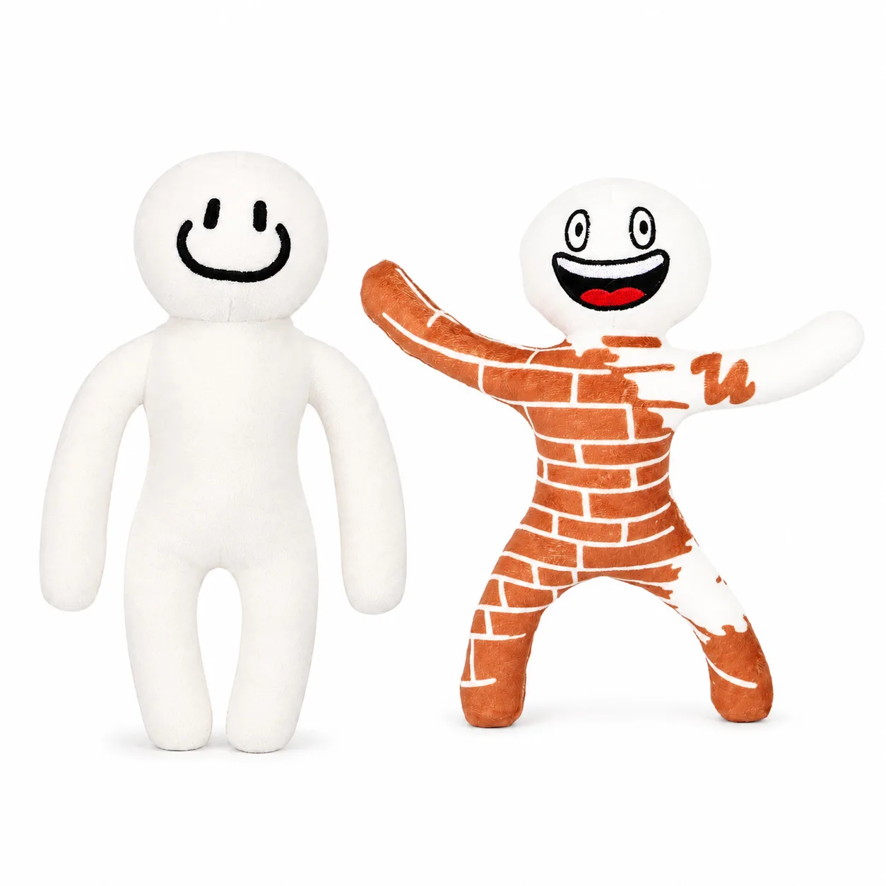 Novelty Funny Character Plush Toy, White Simple Human Figure Stuffed Doll, Brick Man Plush Figure for Gifts.