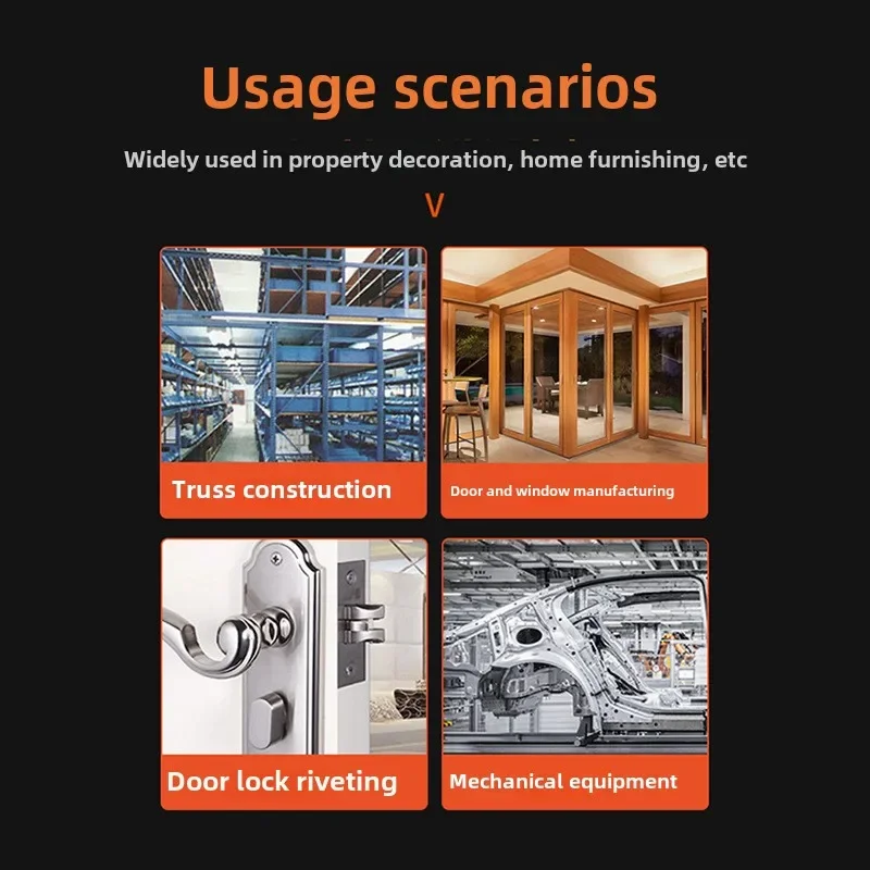 Professional Manual Riveter Gun with Aluminum Alloy Rivets, Hand Riveting Tool for Home and Industrial Use