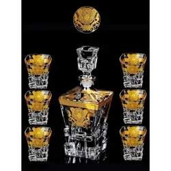 European Crystal Glass Wine Glass Gold Whiskey Shot Glass Wine Bottle Wine Pot Set Home Decoration