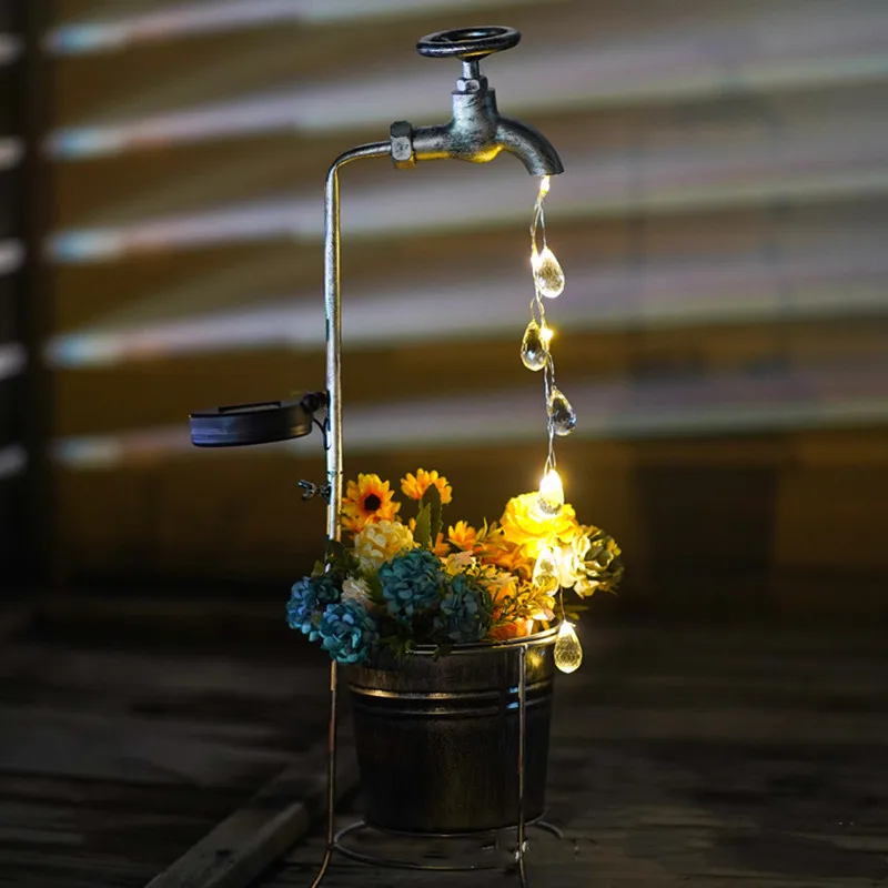 

Solar Watering LED Lights, Iron Planter Lantern, Waterproof Yard Outdoor Lights, Garden Decoration, Landscape Lamp