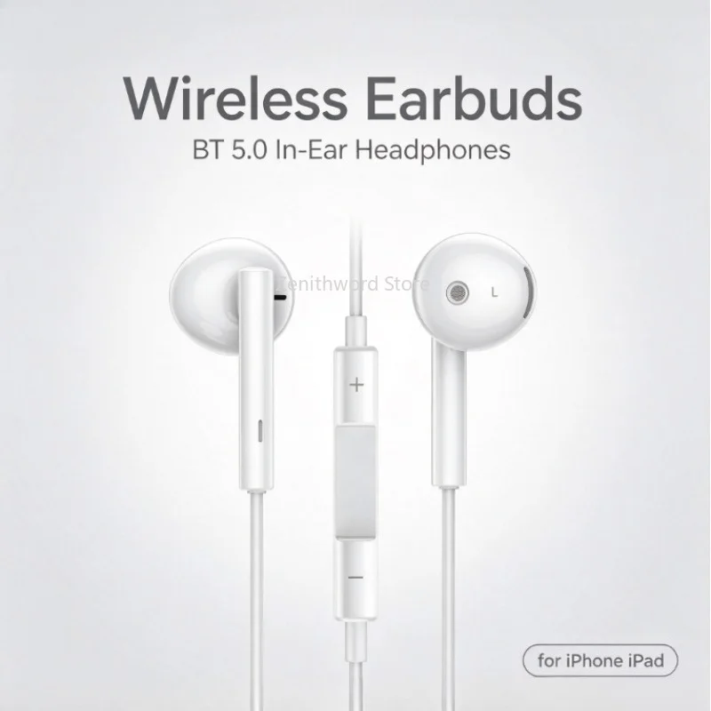 Auricolare Lightning con Microfono e Controllo del Volume, Cavo da 120 cm, Cuffie In-ear per iPhone e iPad