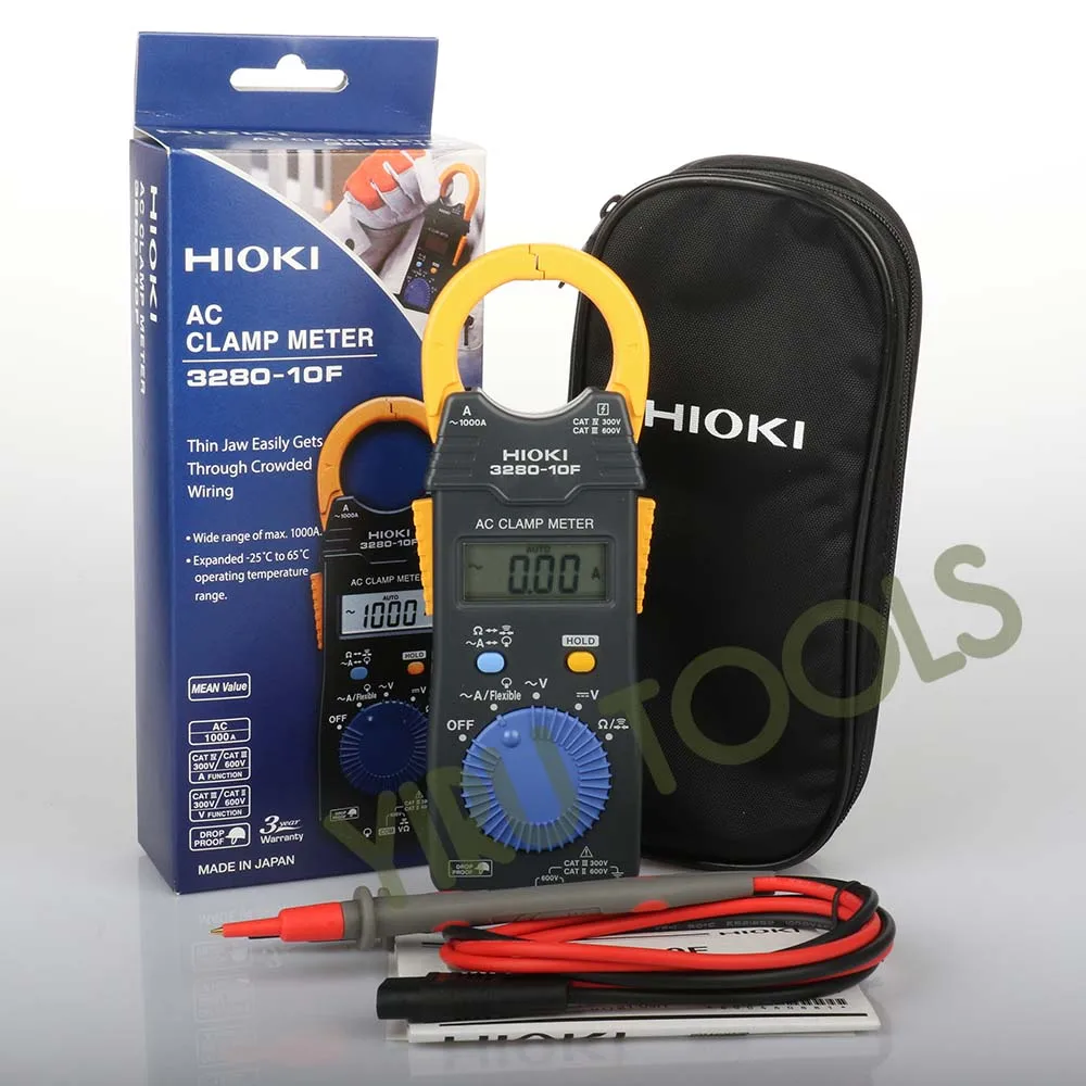 Pinza amperimétrica digital Hioki 3280-10F 1000A AC con amplio rango de temperatura de funcionamiento de -25C a 65 C(-13.0 F a 149,0 F)