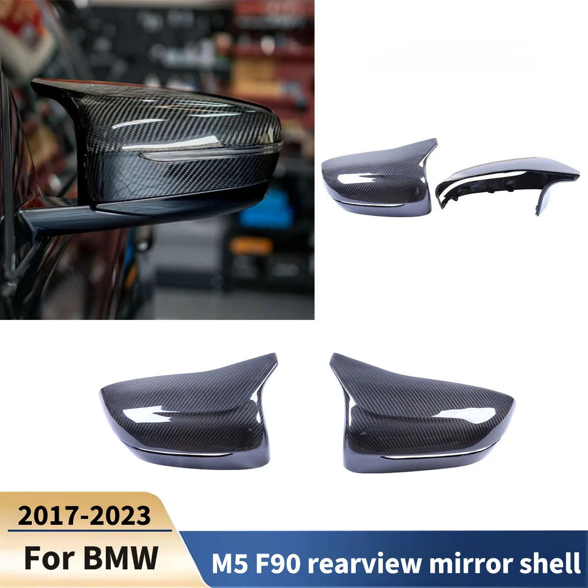 

Для BMW M5 F90 2017-2023 зеркало заднего вида в виде коровы, рог из углеродного волокна, автомобильные аксессуары, украшение для зеркала заднего вида, комплект кузова, тюнинг