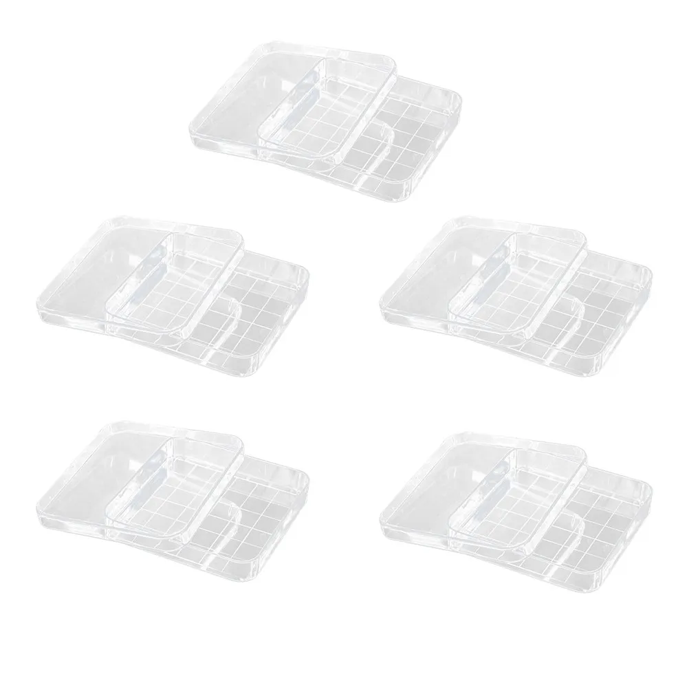 

5Pcs High-Quality Transparent Plastic Petri Dishes with Lids Sterilized Reusable Culture Dish for Lab Research Yeast Bacteria