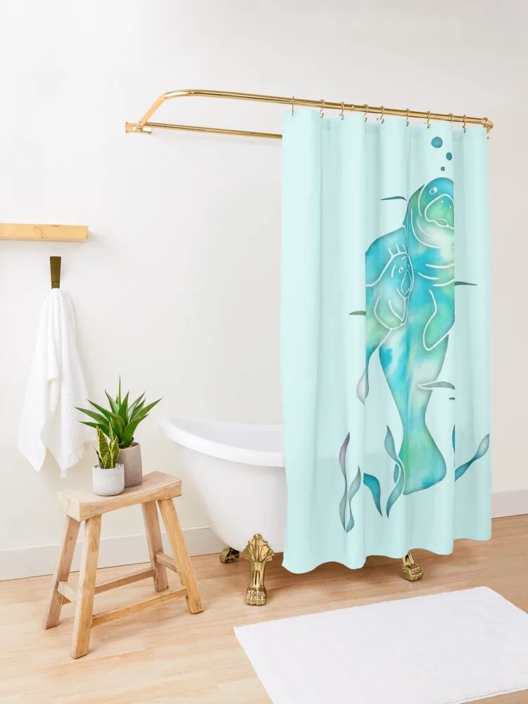 Aqua Sea Manatees Tenda da doccia Tessuto da bagno Anime Bagno Bagno e doccia Prodotti Tenda da bagno