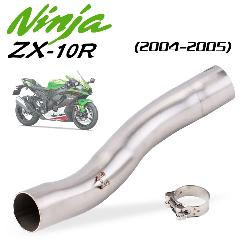 Silp On For KAWASAKI ZX-10R  motorcycle exhaust MUFFLER middle pipe slip on For KAWASAKI ZX-10R 2004~2005 ZX-10R 2008~2021