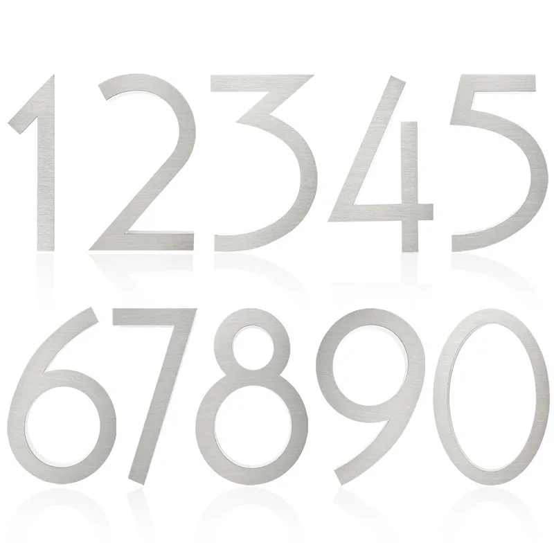 8-inch screw semi-perforated stainless steel acrylic crystal letter hotel room number, villa courtyard customized doorplate