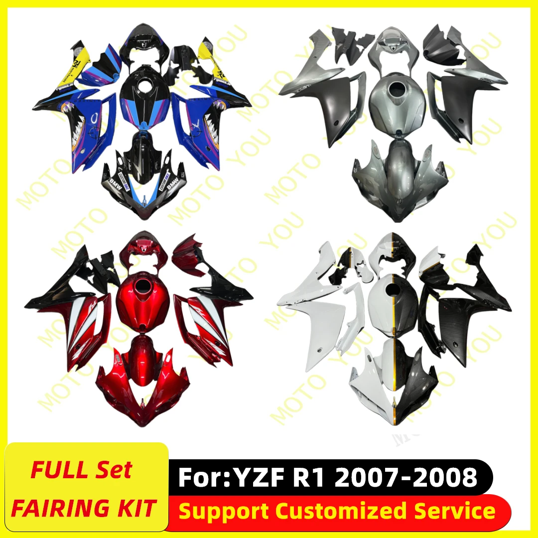 

NEW ABS Motorcycle Fairings Kit fit For YAMAHA YZF1000 YZFR1 YZF-R1 R1 2007 2008 07 08 Bodywork full fairing kit body Plastic