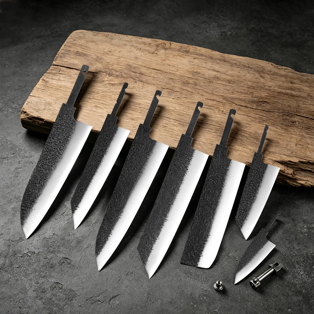 Japanische Küchenmesser DIY Rohklingen Vollmetall 10Cr15MoV Edelstahl VG10 Kochmesser-Bastelwerkzeuge Handgefertigtes Messer