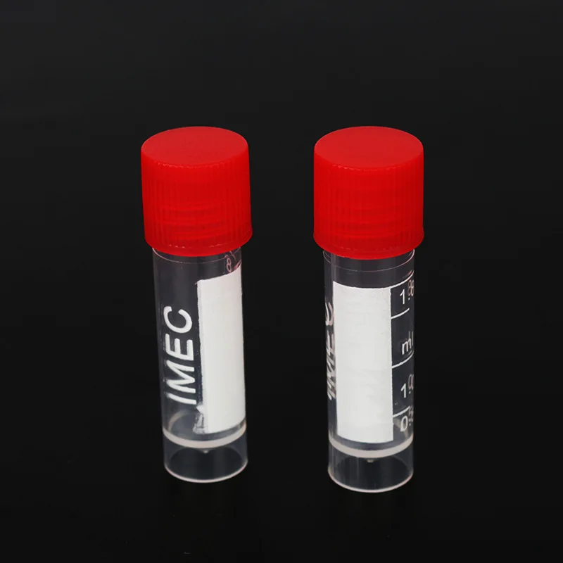 Probówki do krioprezervacji 1,8 ml, plastikowe, laboratoryjne, z podziałką, probówki kriotube 2 ml, probówki do próbek kriowialne z zakrętką, 100 sztuk — zdjęcie produktu 6