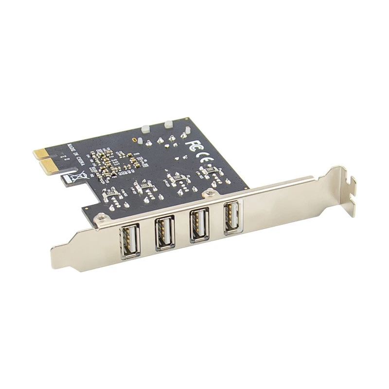 Cartão de Expansão USB Multi-Port, PCI-E para 4 Portas, Cartão Conversor USB 2.0, 1 Conjunto