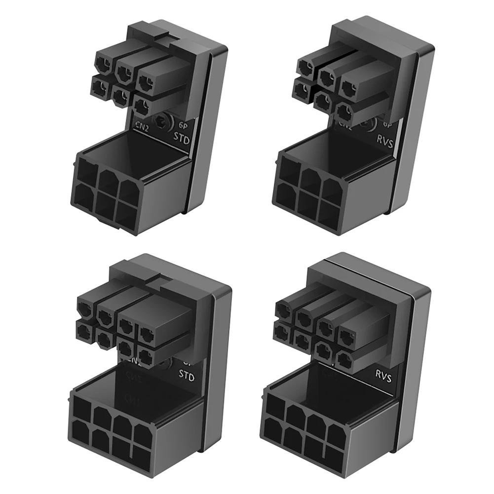 ATX 8pin Female 180 Degree Angled to 8 Pin Male Power Adapter for Desktops Graphics Video Card GPU Power Steering Connector