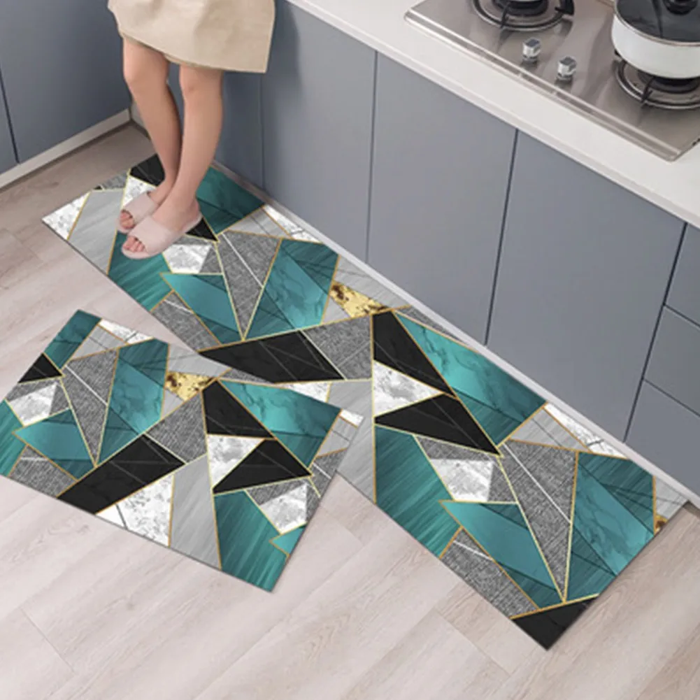 Bedroom Kitchen Carpet Washable Waterproof Anti-Oil Home Decor Large Living Room Modern Non-Slip PVC Floor Rug