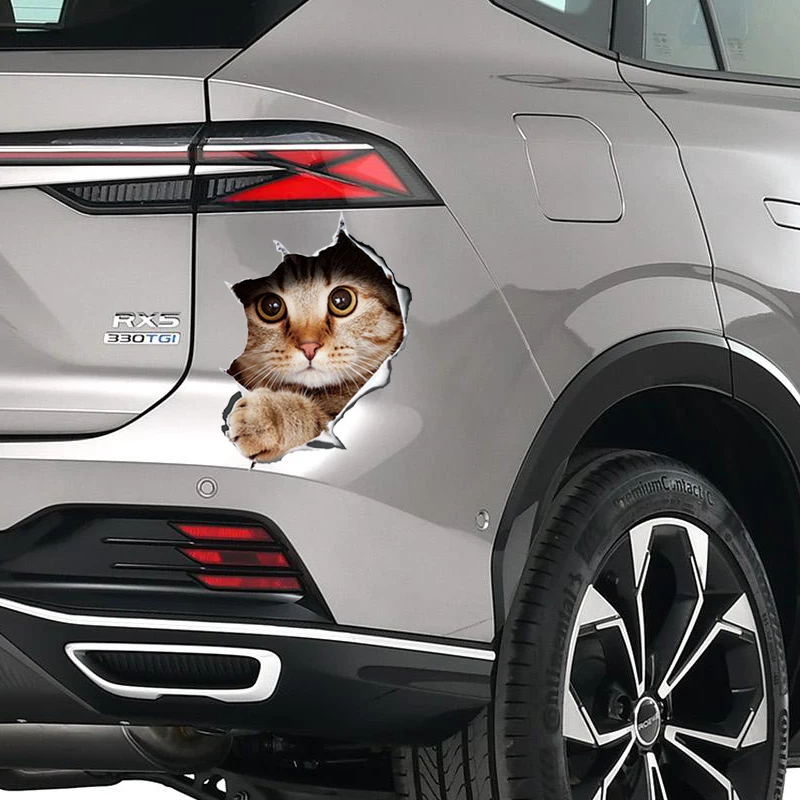 Car Sticker 1Pcs 3D Stereo Animal Car Sticker Creative Cat Dog Car Windows Sticker Cute Car Decals Car Ornament Household