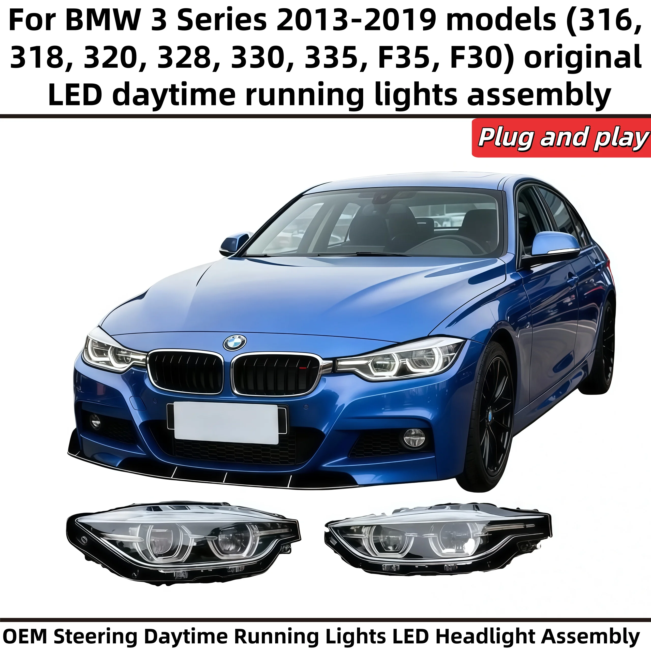 

For BMW 2013-2019 3 Series 316 318 320 328 330 335 F35 F30 car accessories upgraded LED spoon-shaped original headlight assembly