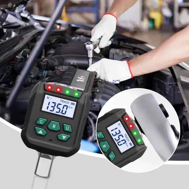 

Digital Torque Adapter Torque Meter Digital Backlight Display Wrench Torque Tester with Buzzer LED Indicator Light Function