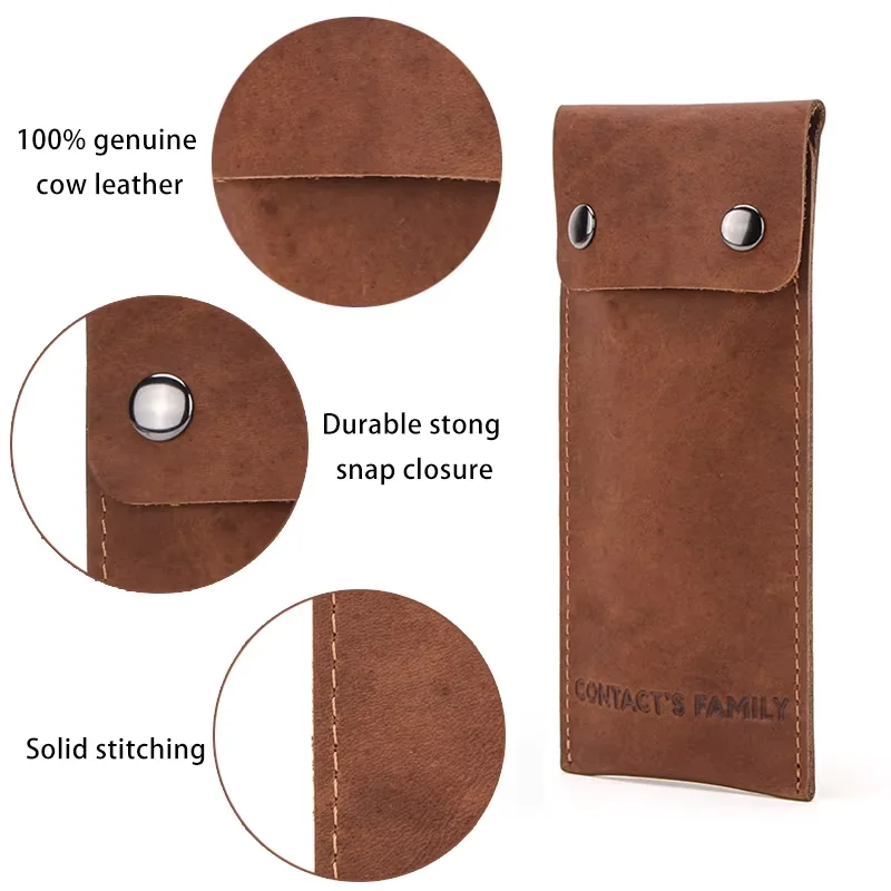 Contact\'s Family Genuine Cow Leather Single Watch Case Storage Bag For Men Watch Organizer Bags Travel Portable Pouch Holder