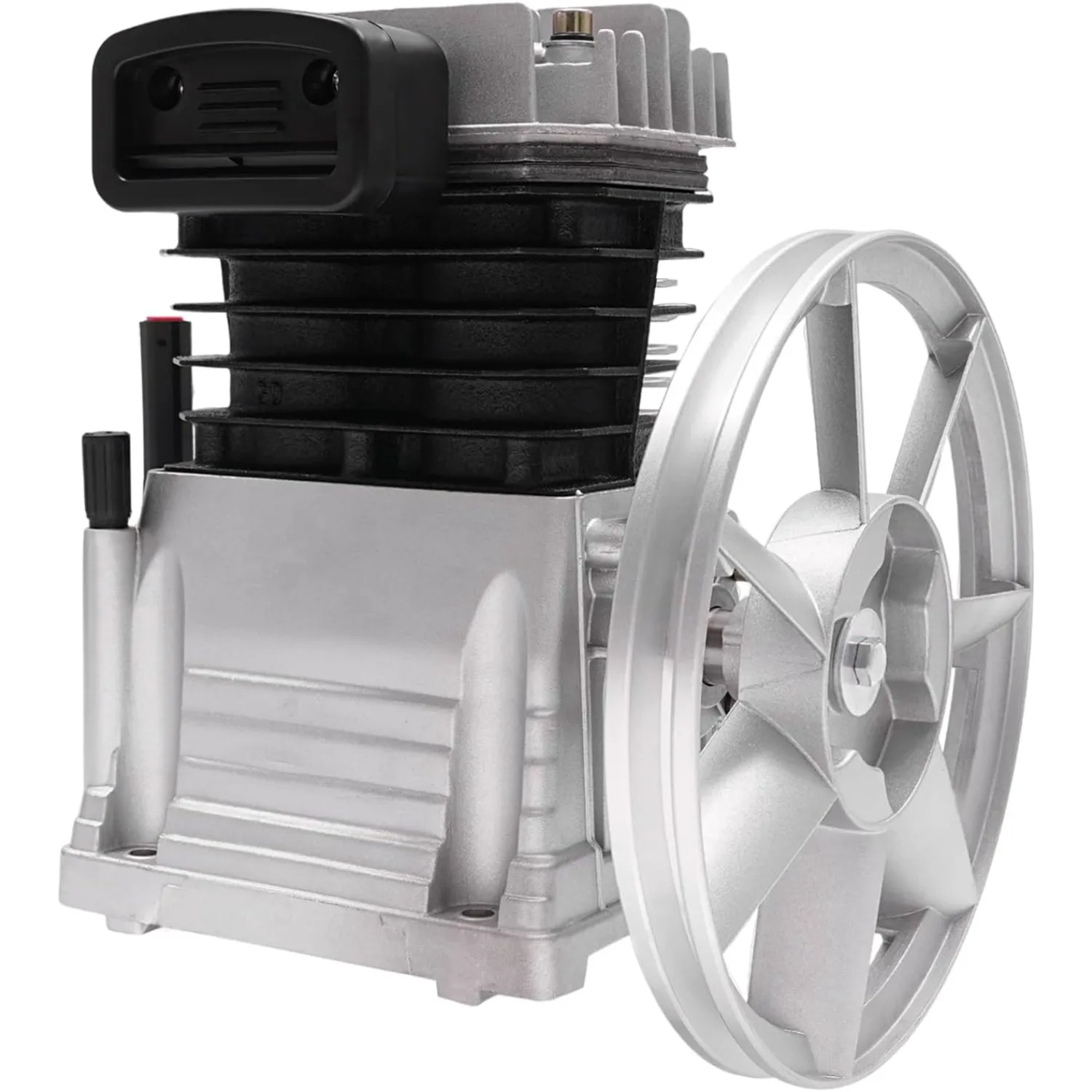 

Air Compressor Pump Head, 3Hp 10Bar Air Compressor Head with 2 Cylinders, Air Compressor Head with Belt Pulley for Industries Hi