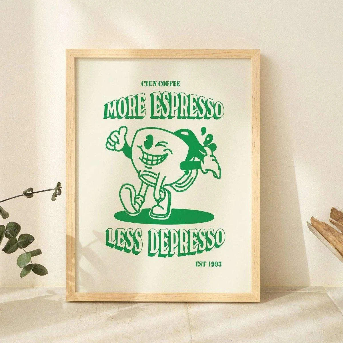 Mehr Espresso Weniger Depresso Cartoon Wand Kunstdrucke Leinwand Malerei Poster Bild Für Wohnzimmer Kinderzimmer Home Decor Geschenk