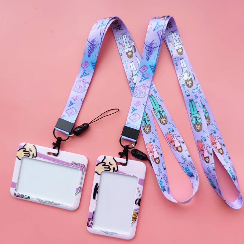 Hospital Pediatric Card Holder Lanyard Doctor Neck Strap Credit Card Case ID Badge Holders Credentials Retractable Clip Yoyos