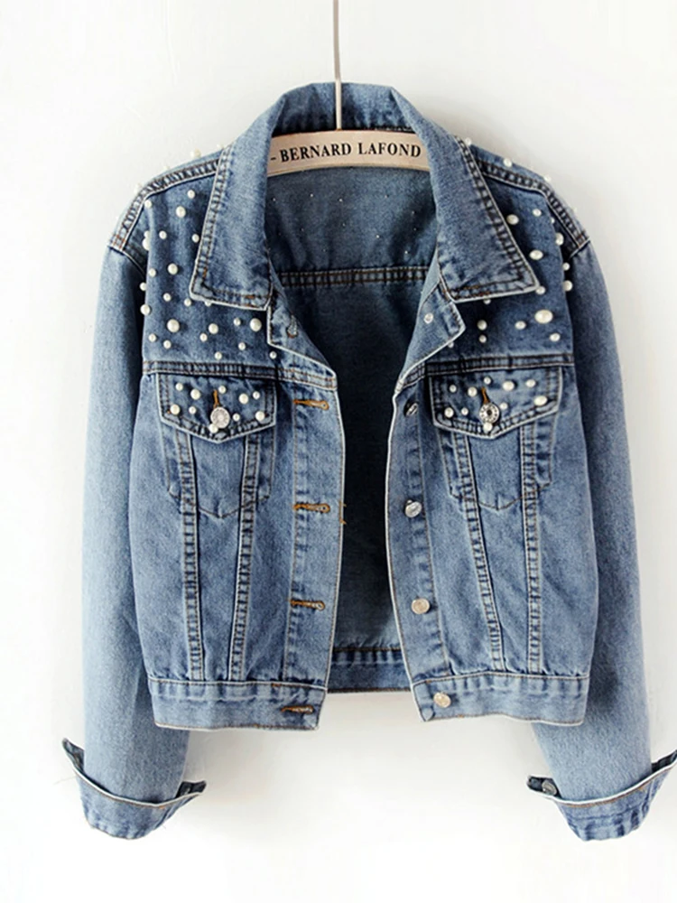 

2025 Denim Coat Women Denim Coat Turn Down Collar Single Breasted Full Sleeve Jackets Loose Casual Regular Short Jacket