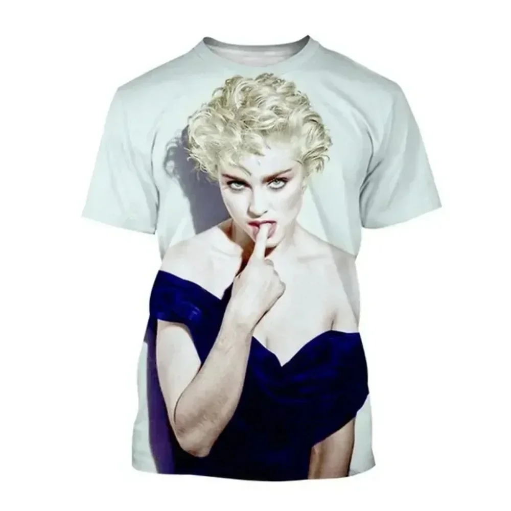 Hot New HD Madonna 3D stampato t-shirt da uomo e da donna estate Harajuku moda O colletto abbigliamento Casual a maniche corte