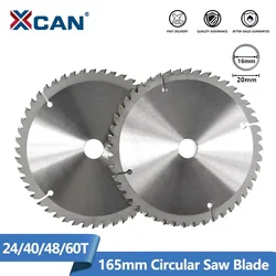 XCAN 165mm Circular Saw Blade TCT Carbide Saw Blade For Woodworking Cutting Tools Wood Cutting Disc 24/40/48/60T